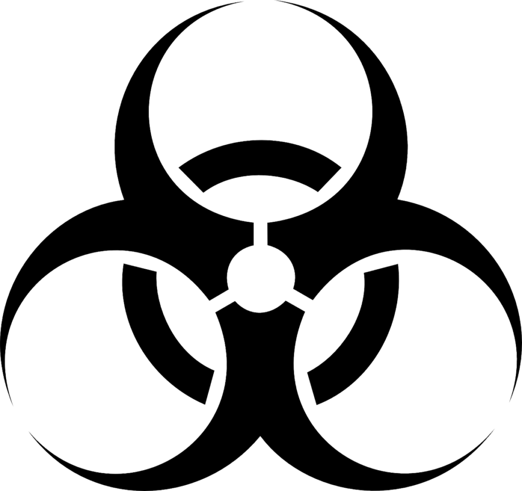 Biohazard Symbol / Clker-Free-Vector-Images from Pixabay.