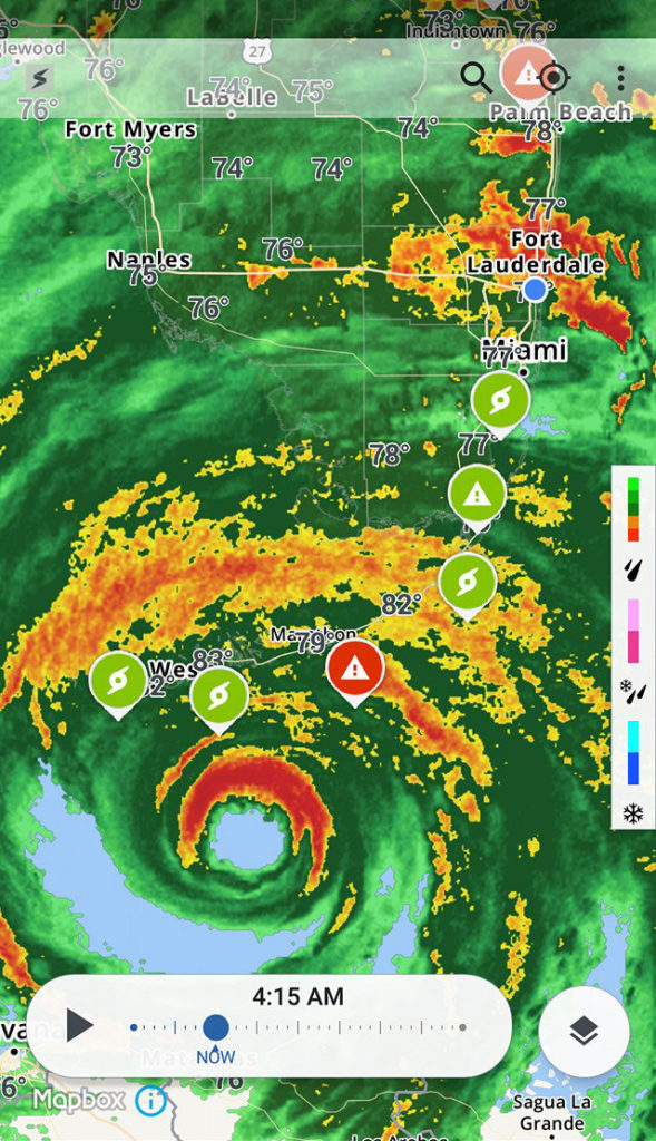 Tim's location (the blue dot on the map) when Hurricane Irma struck Florida in 2017. Tim had remained on medication, but it was at this point when Tim stopped taking his HIV medication.